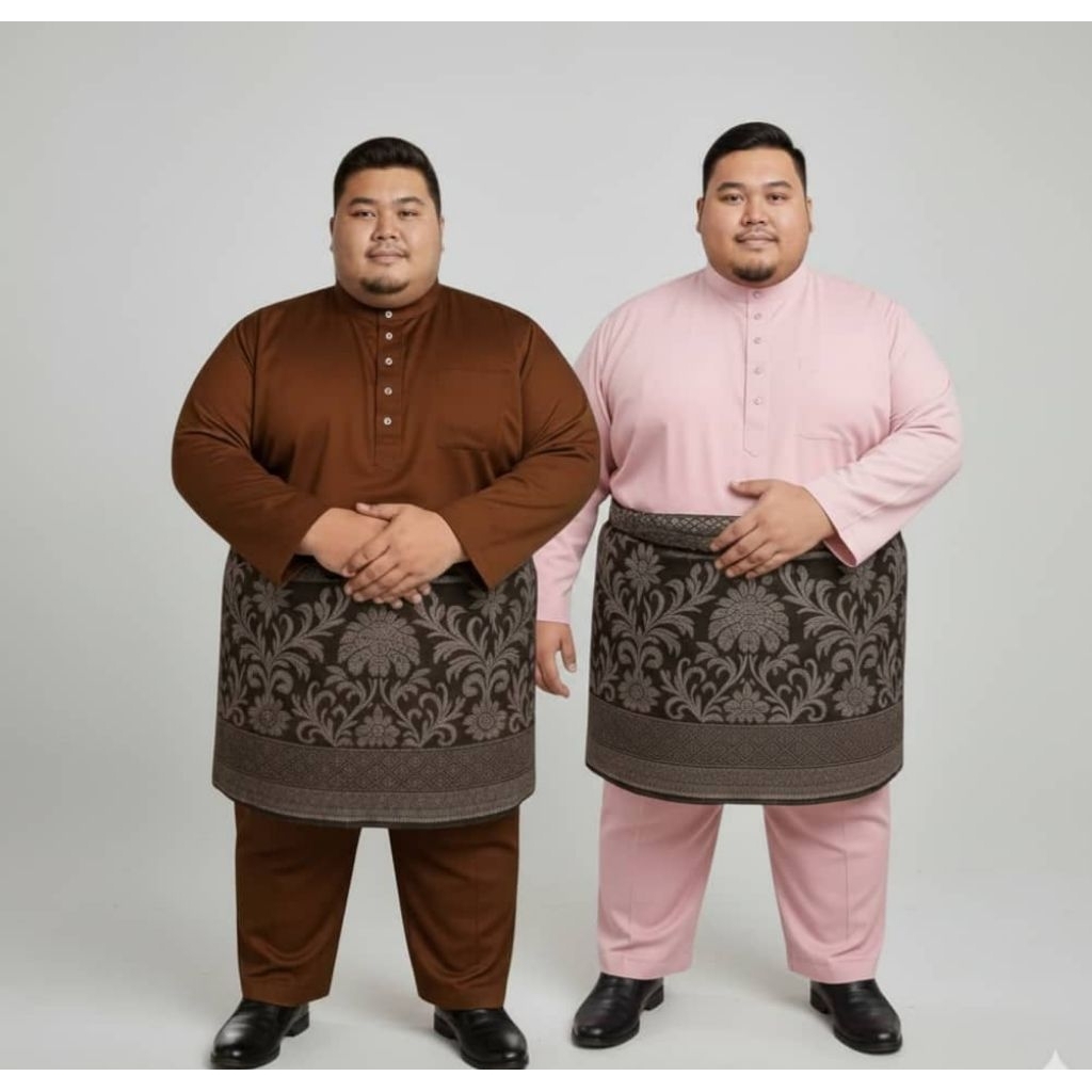 ชุดชุดนอน Malayu แบบดั้งเดิมขนาดบวกสําหรับผู้ใหญ่ (3XL ถึง 6XL สําหรับ Raya