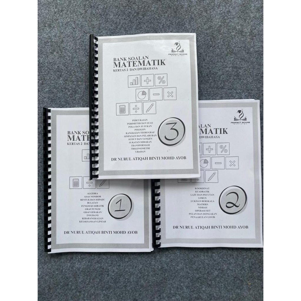 PERFECT SCORE COMBO MATHEMATICS โดย TOPIK BOOK 1 2 3 EASY FAHAM SKOR EASY