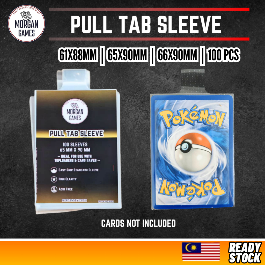 【Morgan Games】[Ready Stock] Pull Tab Sleeve 100pcs | Easy-Grip Standard TCG Sleeve  | Pokémon OP TCG