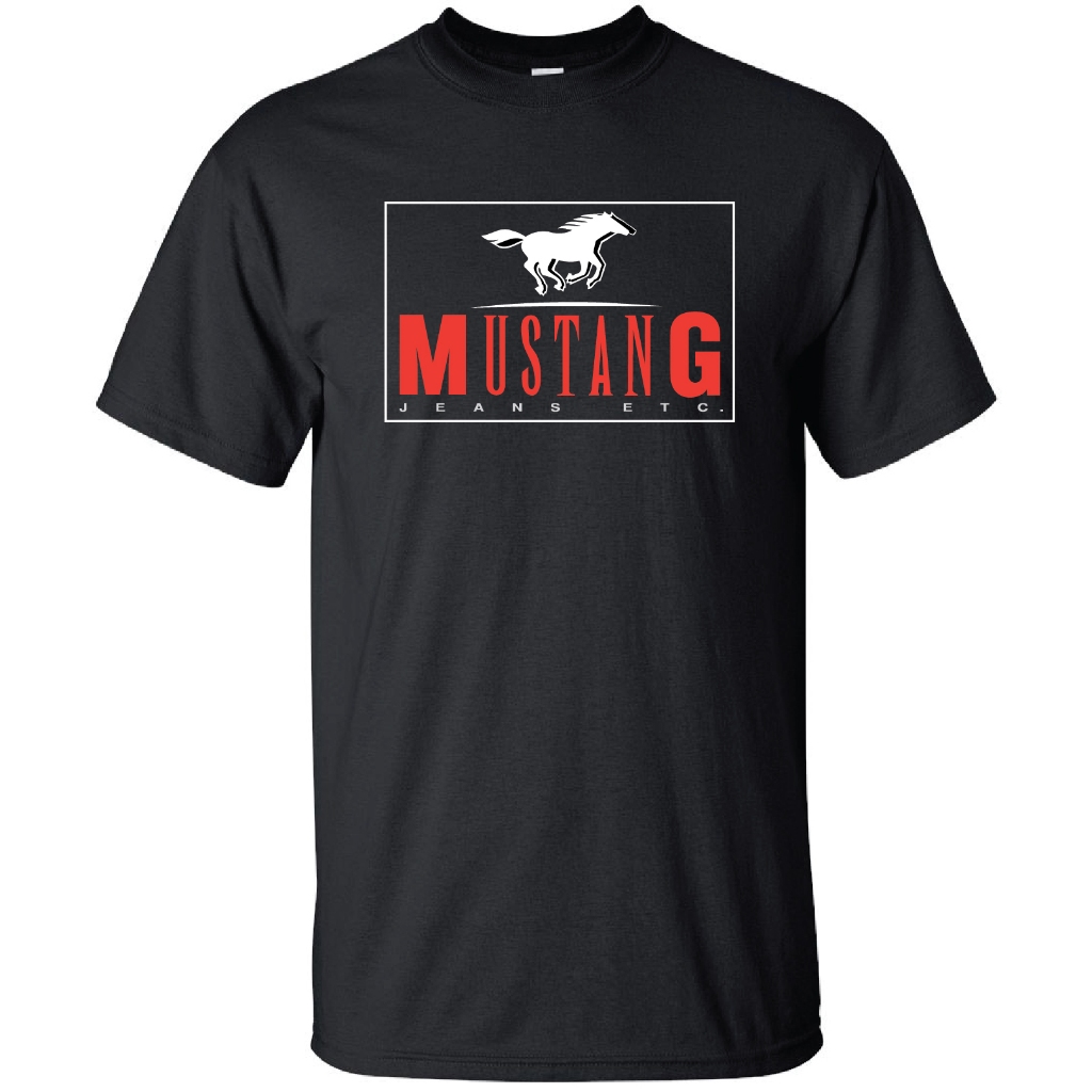 เสื้อยืด MUSTANG ผ้าฝ้ายสีดํา และ MICROFIBER