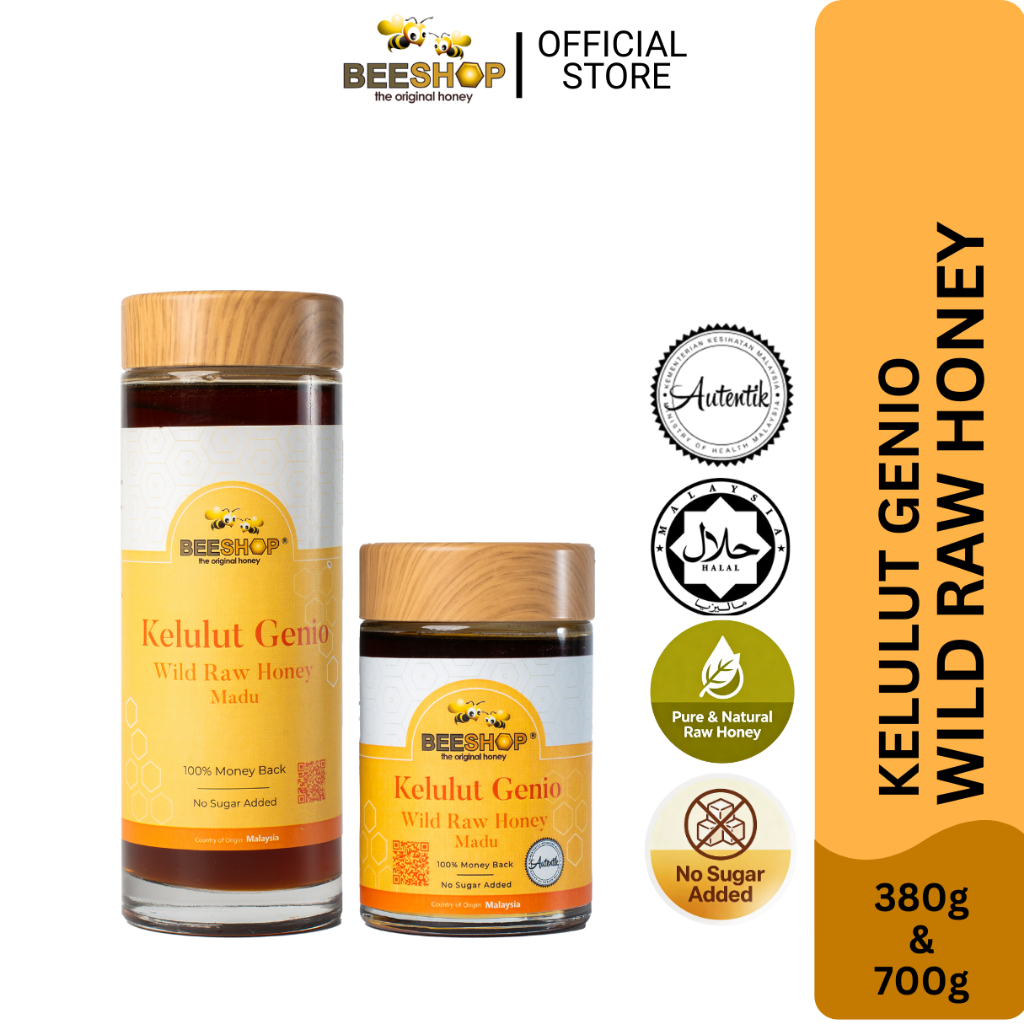 Bee Shop Kelulut Genio Wild Raw Honey ฮาลาล, Pure&100 Madu Pure Stingless Bee
