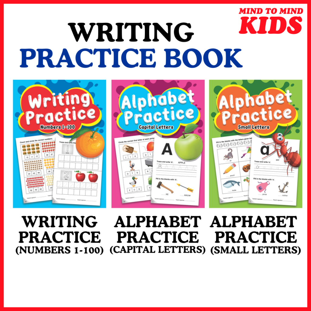 [MINT TO MIND KIDS] PRACTICE WRITING - APLHABET SMALL LETTERS, ALPHABET CAPITAL LETTERS & NUMBER 1-1