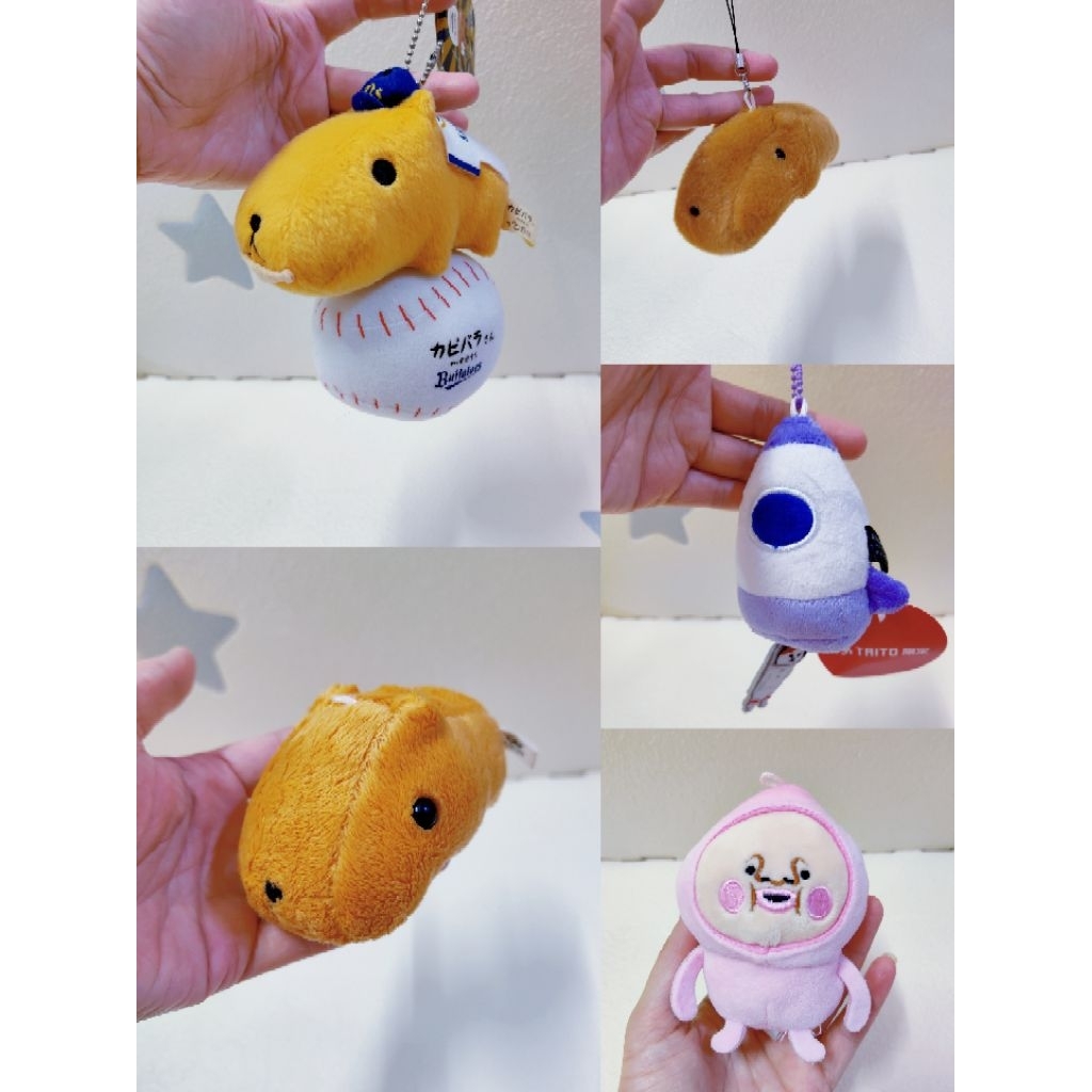 ของเล่นนุ่มก่อนรัก SKC70/ พวงกุญแจ Kapibara-san Nyasa Purupuru Rocket Kobito Zukan Kakure Momojiri