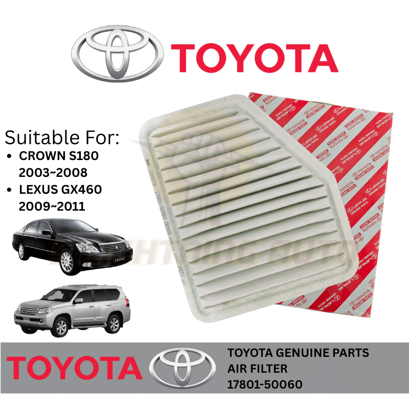(17801-50060) AIR FILTER-TYT CROWN 2.5/3.0/4.3 MAJESTA XII S180 03-08/ 2.5 ATHLETE XIV S210 12-18
