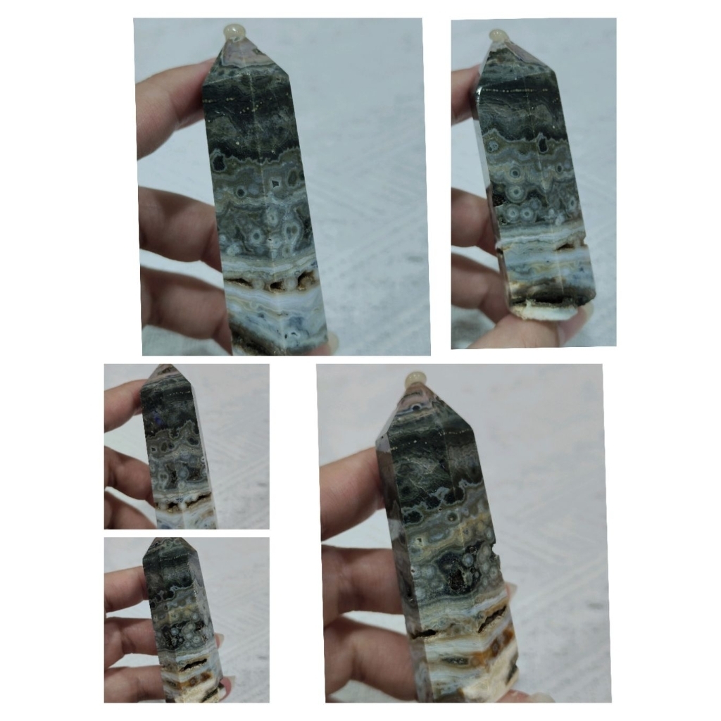Madagascar ocean jasper/ocean jasper/Pillar 58G/7.5cm