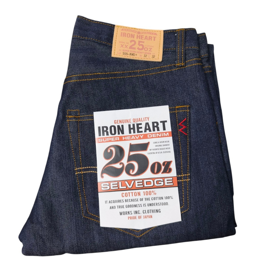 กางเกงยีนส์ Iron Heart Kepala Kain Selvedge Straightcut Premium 13oz ปุ่ม Fly