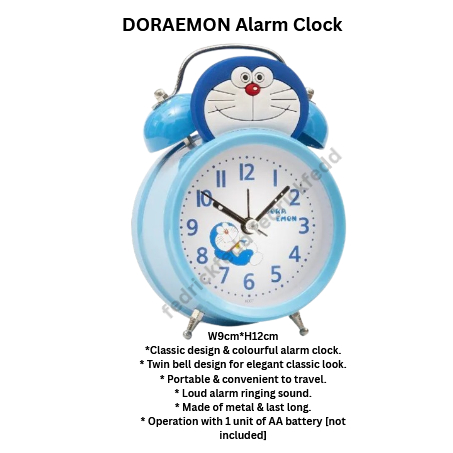 BCL-6007 DORAEMON 6007 นาฬิกาปลุก W9cm*H12cm, hamm,jam loceng, Tanganiah,jam antik,jam viral,jam jam