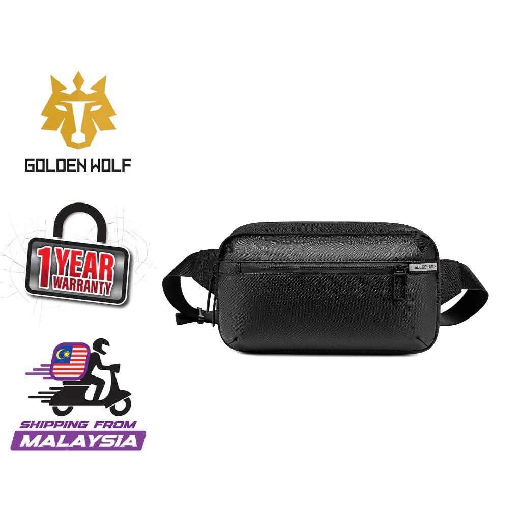 Golden Wolf Stealth Anti-Theft Zipper Crossbody Travel Light Weight Sling Bag