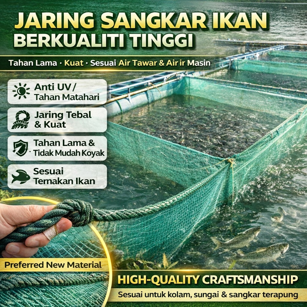 กรงปลากรงสุทธิ Bela Anak Fish Lid Hapa Net Fish Net Net Fish Pond Net Pond Net