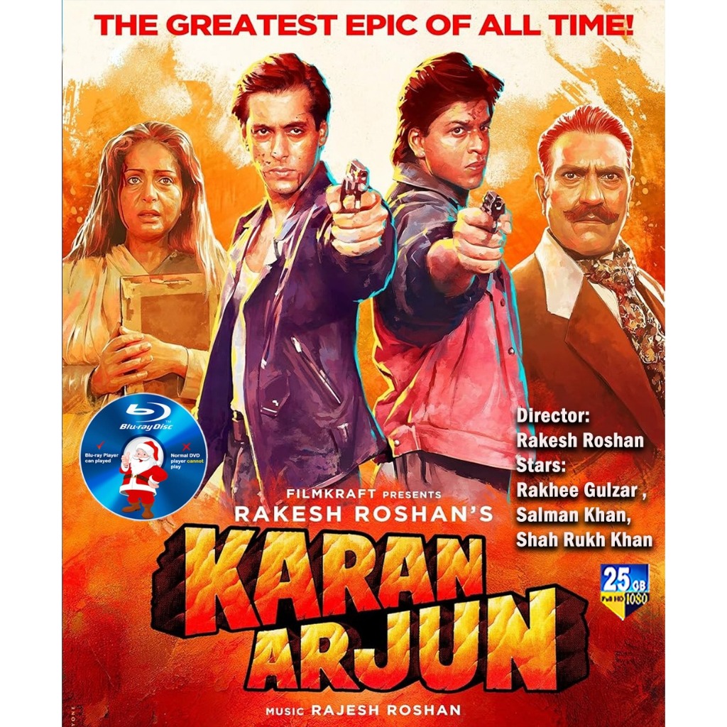 HINDI--BLURAY คารานอาร์จุน 1995 .แอคชั่น/Romance Salman Khan Shah Rukh Khan