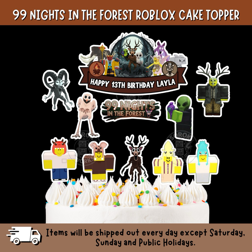 99 NIGHT IN THE FOREST ROBLOX CAKE TOPPER