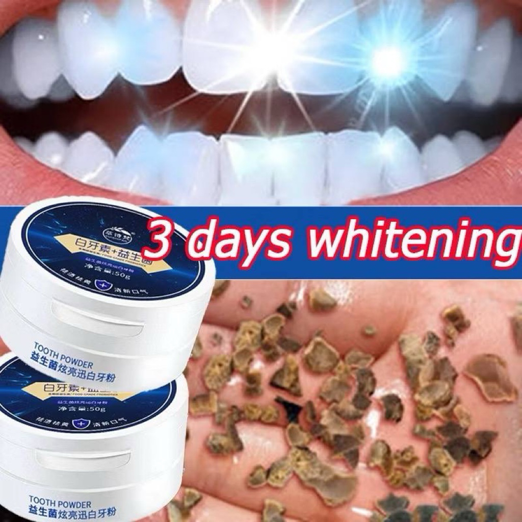 PROBIOTICS BRIGHTENING INSTANT WHITE TOOTH POWDER pemutih gigi kerak gigi kotoran gigi ฟันไวท์เทนนิ่