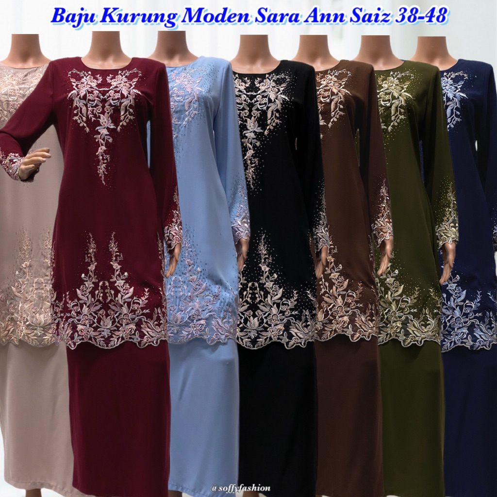 K675 BAJU KURUNG SARA ANN MODERN SIZE 38-48 RAYA COLLECTION