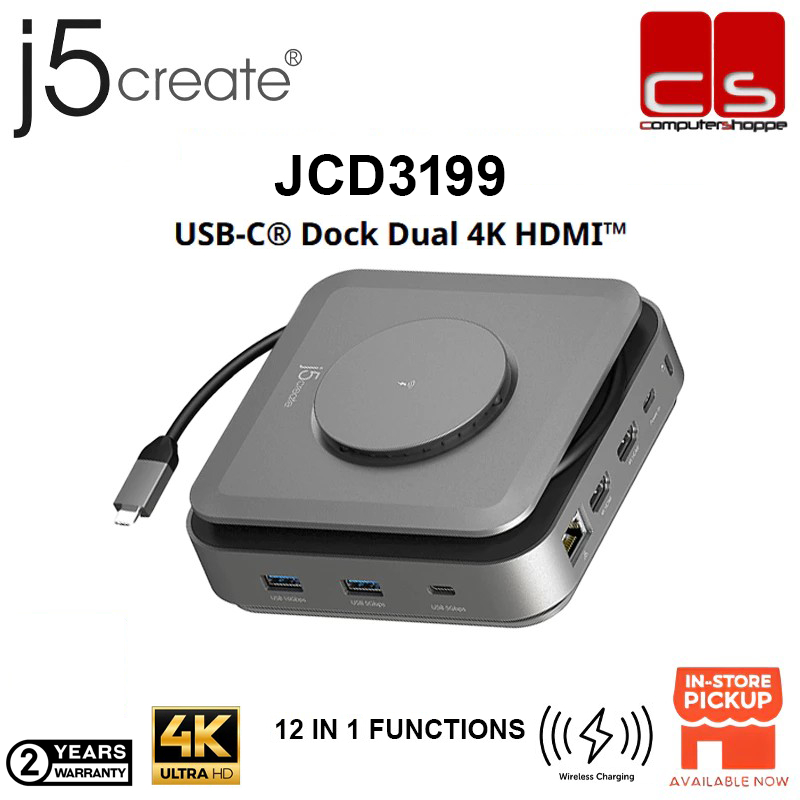 J5CREATE JCD3199 (USB-C Dock Dual 4K HDMITM) 12 IN 1 FUNCTIONS