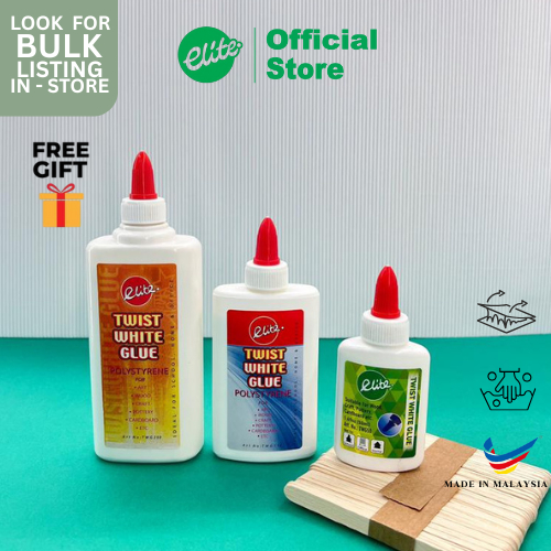 ELITE Latex White Glue [TWG] Wood Glue Craft Glue Twist Tip