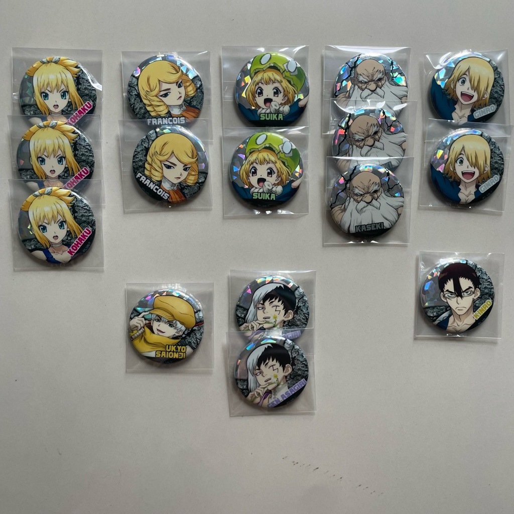 Dr Stone สินค้าอย่างเป็นทางการ Canbadge Ukyo Gen Kaseki Kohaku Francois Suika Ginro Kinro