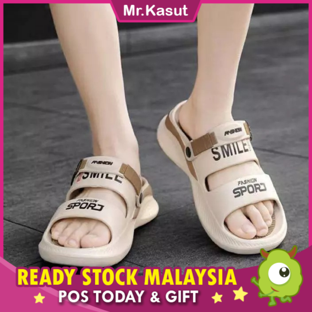Mr Kasut ARLO 777 รองเท้าแตะผู้ชายอินเทรนด์กีฬา Soft Stepping Sole รองเท้าแตะสองสวม Kasut Lelaki