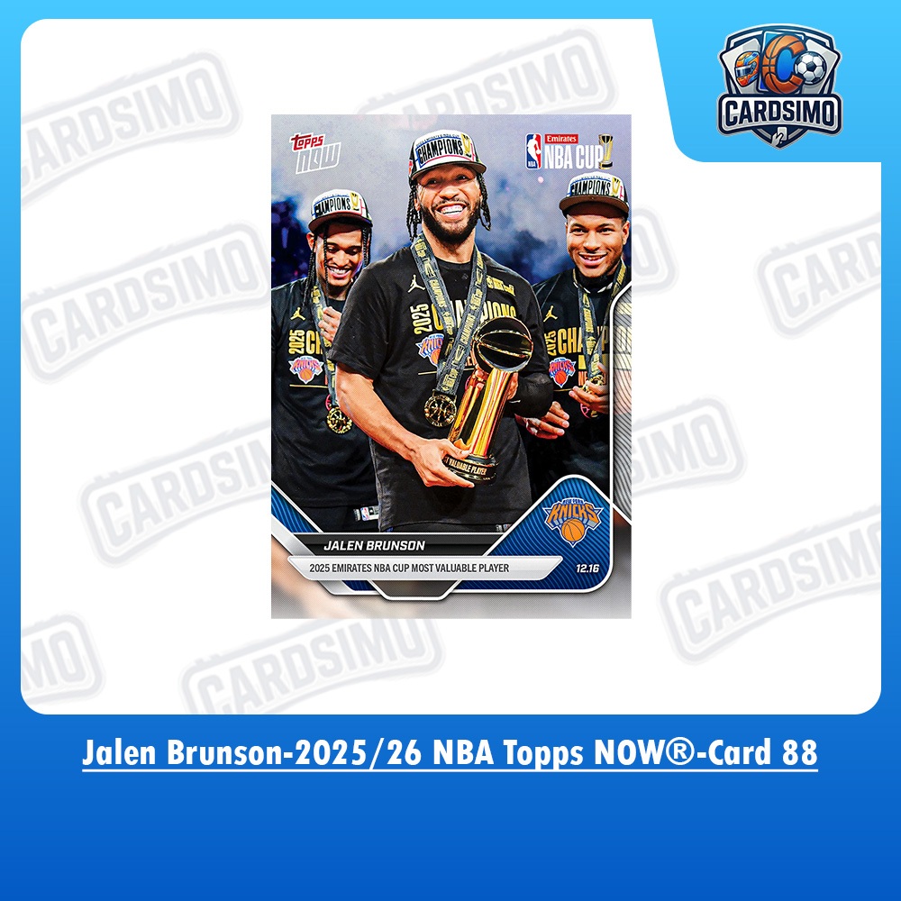 Jalen Brunson -Card 88- Knicks 2025/26 NBA Topps NOW Basketball Trading Card