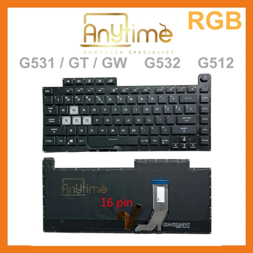G531 RGB Backlit คีย์บอร์ดสําหรับ ASUS ROG Strix G531G G531GT G531GU G531GW G531GV G512 G512LV/LU