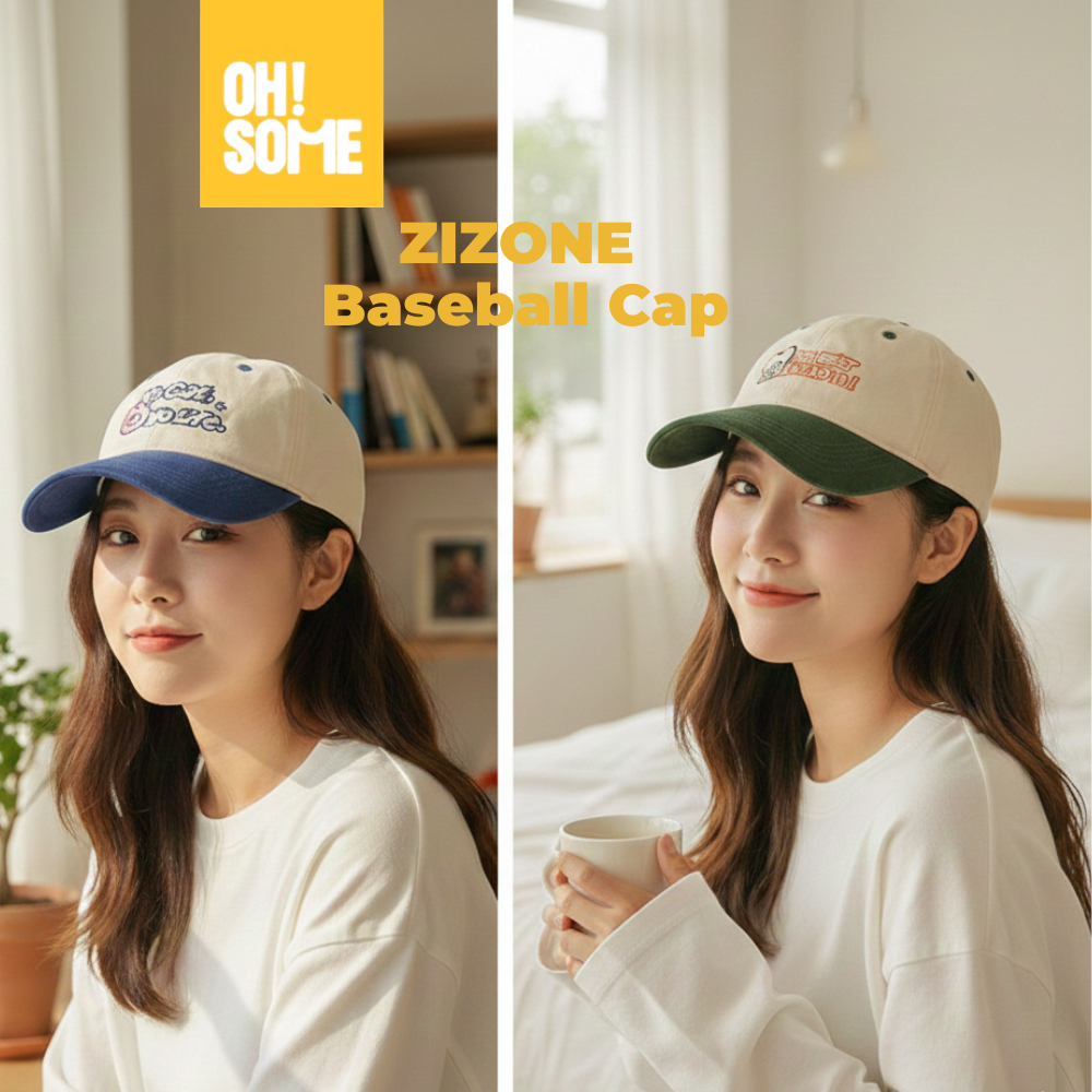 [OHSOME x Zizone] - หมวกเบสบอล Zizone หลากสี/ Topi Baseball Karakter Zizone Dua Warna/ 舌帽