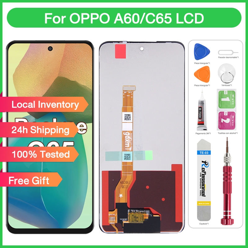 LCD กรอบสําหรับ REALME C65/14X 5G/C75X/OPPO A5/A5 PRO จอแสดงผล LCD Touch Screen Digitizer เปลี่ยน