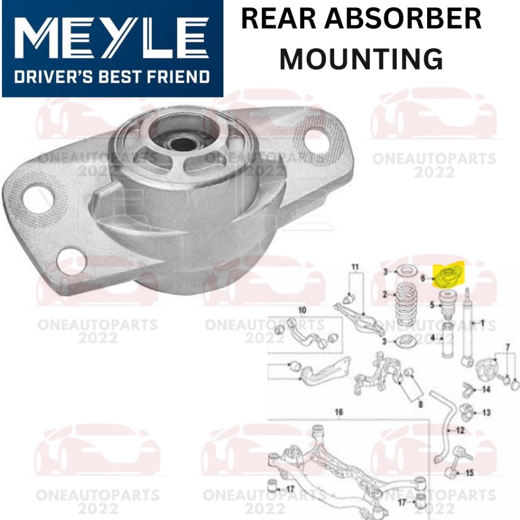MEYLE GERMANY ด้านหลัง ABSORBER MOUNTING AUDI TT (8J3, 8J9) 2.0TFSI