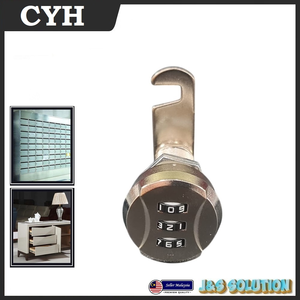 CYH 3 หลัก Keyless Cam Lock I 16 มม. I 30 มม.ตู้ / ล็อคเกอร์