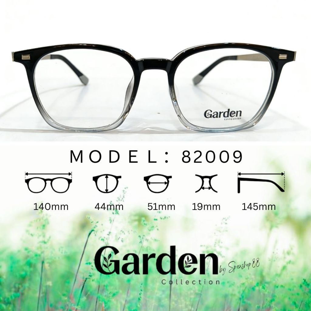 GARDEN MODEL 82009 51-44-19-145 TR ACETATE UNISEX FRAME CERMIN MATA BINGKAI กรอบแว่นตา