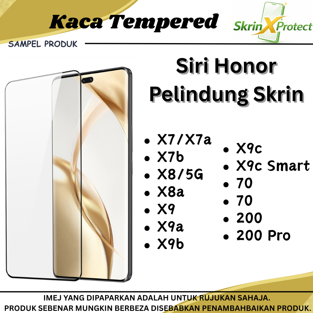 ตัวป้องกันหน้าจอสําหรับ Honor X7/X7b/X8/X8b/X9/X9a/X9b/X9c/70/90/5G (ใส/ด้าน/ความเป็นส่วนตัว) กระจกน