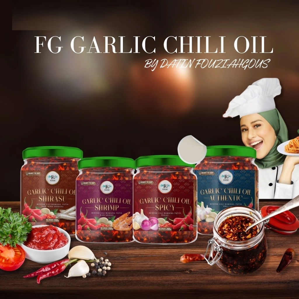 FG FOOD น้ํามันพริกกระเทียม Series 200g HALAL เผ็ด/กุ้ง ชิราสุ/กระเทียมกรอบ โดย PenangToGo