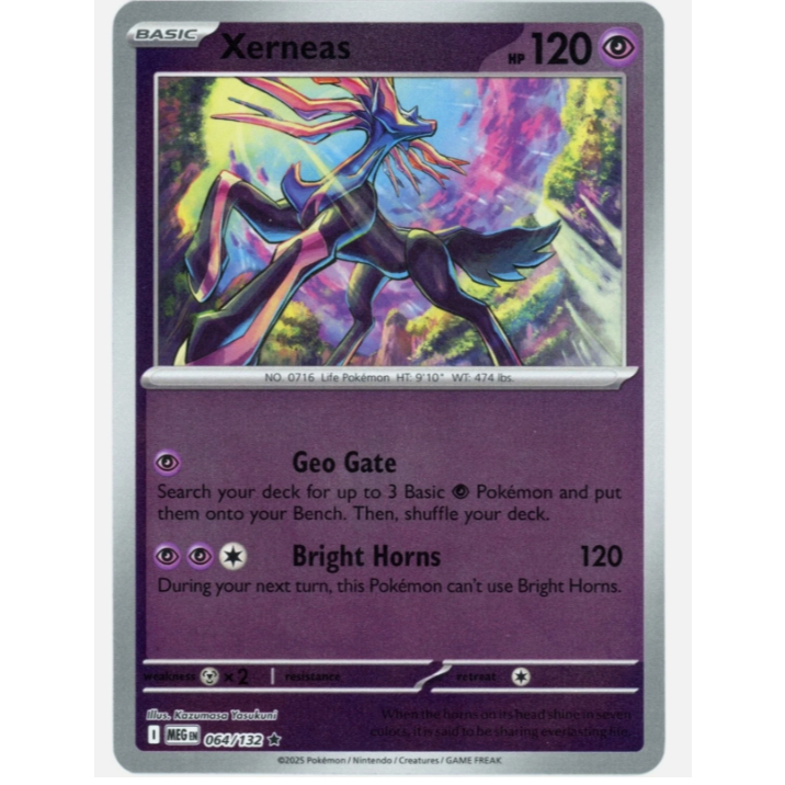Xerneas Reverse Holo 064 /132 - Mega Evolution - โปเกมอน
