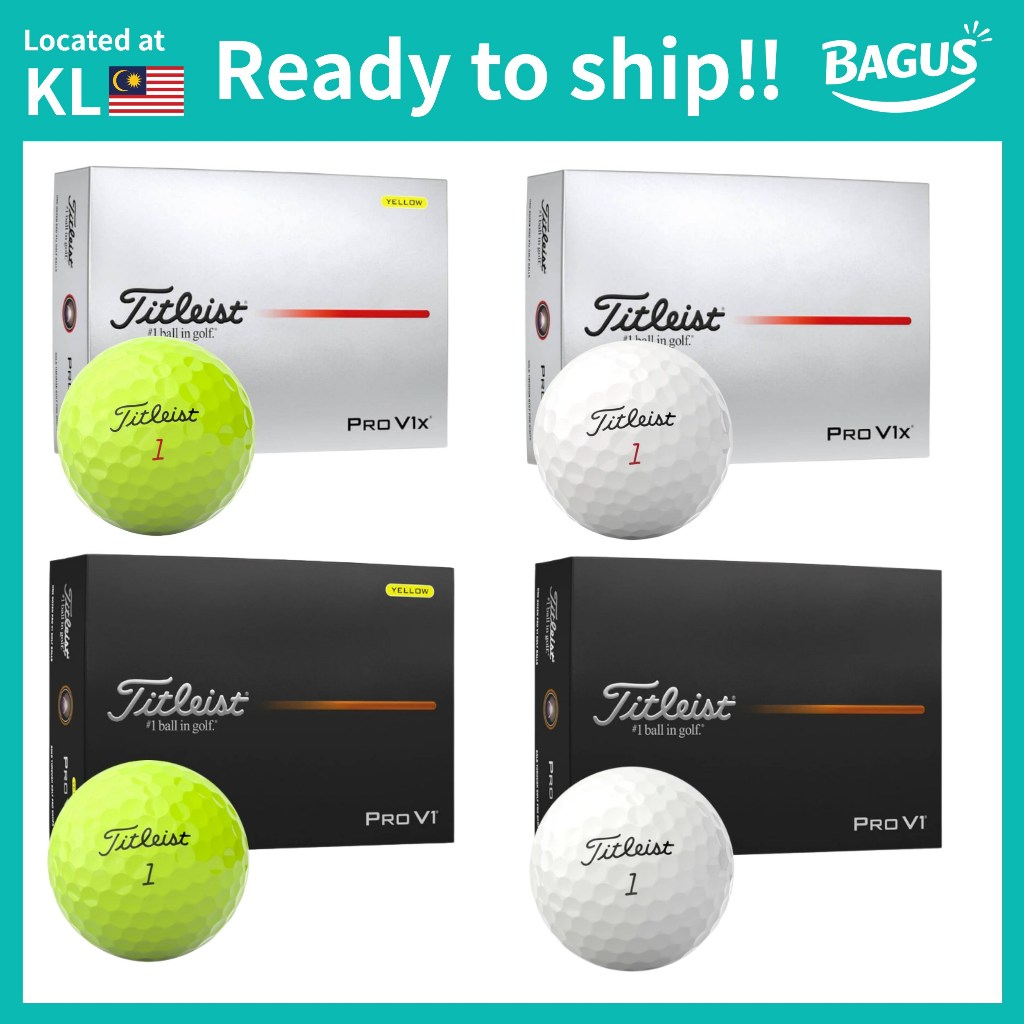 Titleist Pro V1 / Pro V1X Golf Balls (White/Yellow | 1 Dozen | Genuine)