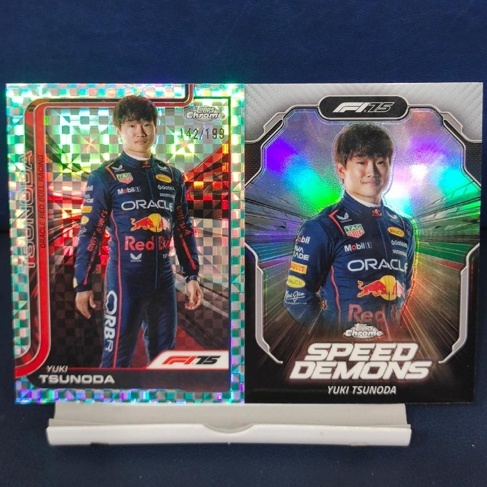 Topps F1 Chrome 2025 - Yuki Tsunoda Aqua Checker Flag /199