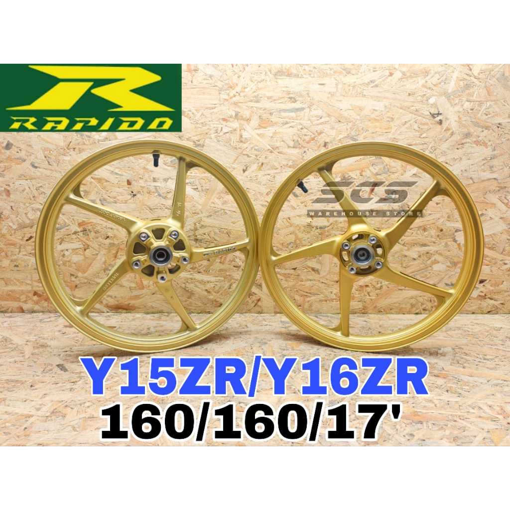 ขอบกีฬา Y16ZR Y15ZR ใหม่ RAPIDO 502 160/160/17 YAMAHA Y16ZR Y15 ทองฟรีหัวอุปกรณ์เสริมมอเตอร์ใหม่ SP5