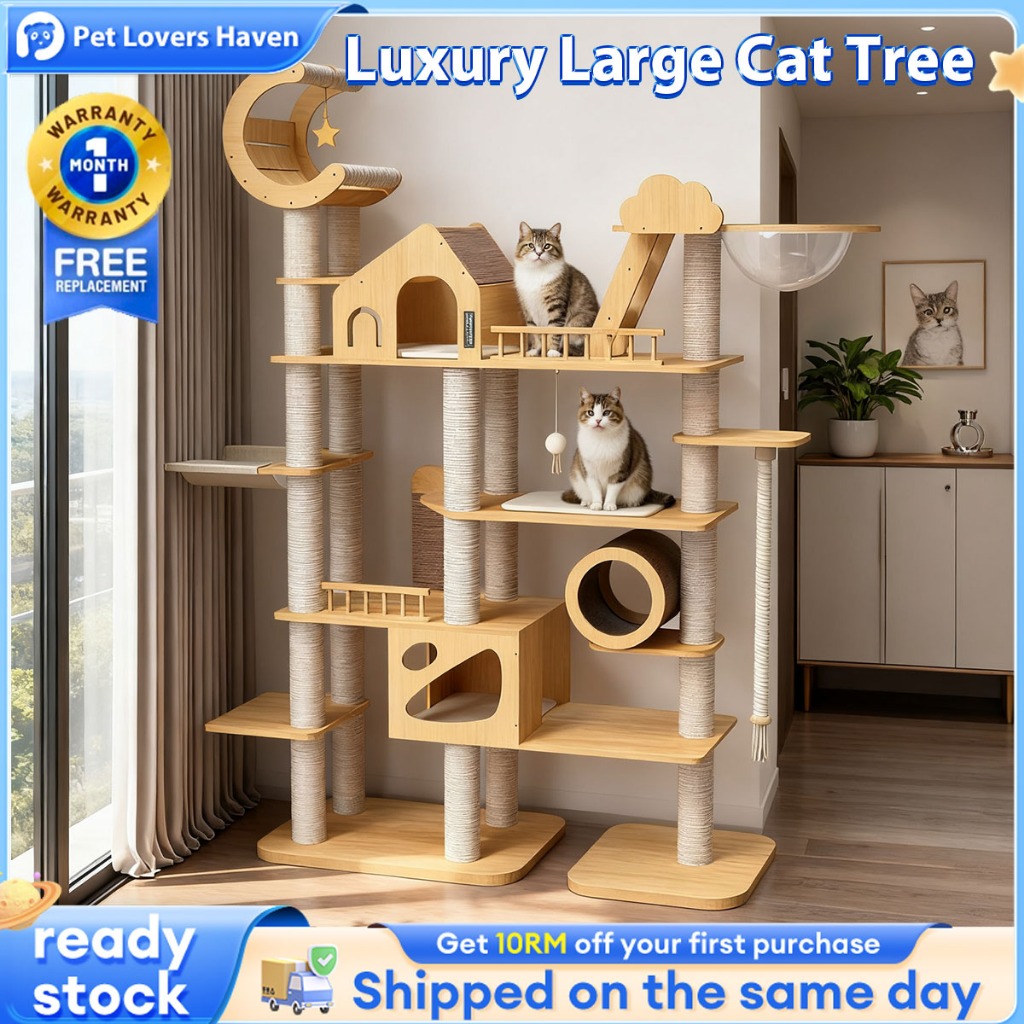 Cat Tree Series Premium Sisal Cat Tree Scratcher 3 ระดับ Cat Scratcher สัตว์เลี้ยงลูกแมว Scratching 