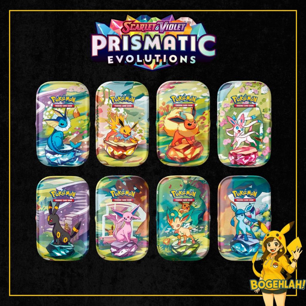 POKÉMON TCG (ONE TIN ) Prismatic Evolutions Mini Costco Tins Sealed KL & JB