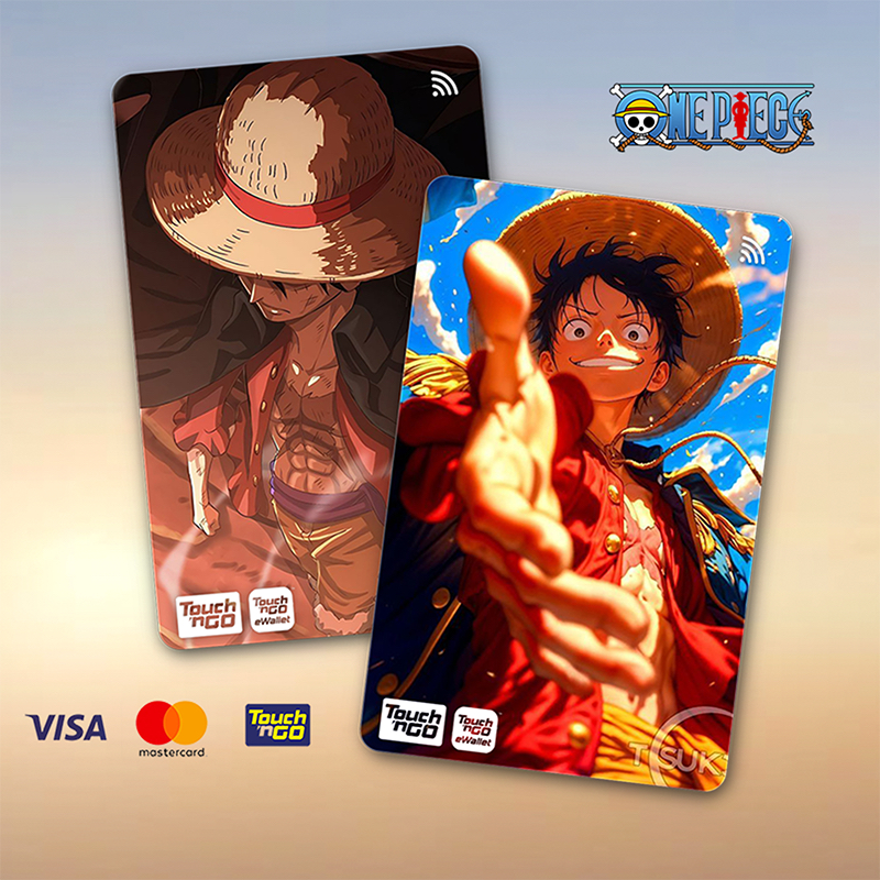 ลิงดี. LUFFY ONE PIECE TNG - สัมผัส N GO สติ๊กเกอร์ SPIDERMAN CARD / ปกสติ๊กเกอร์ ATM, การ์ด TNG, กา