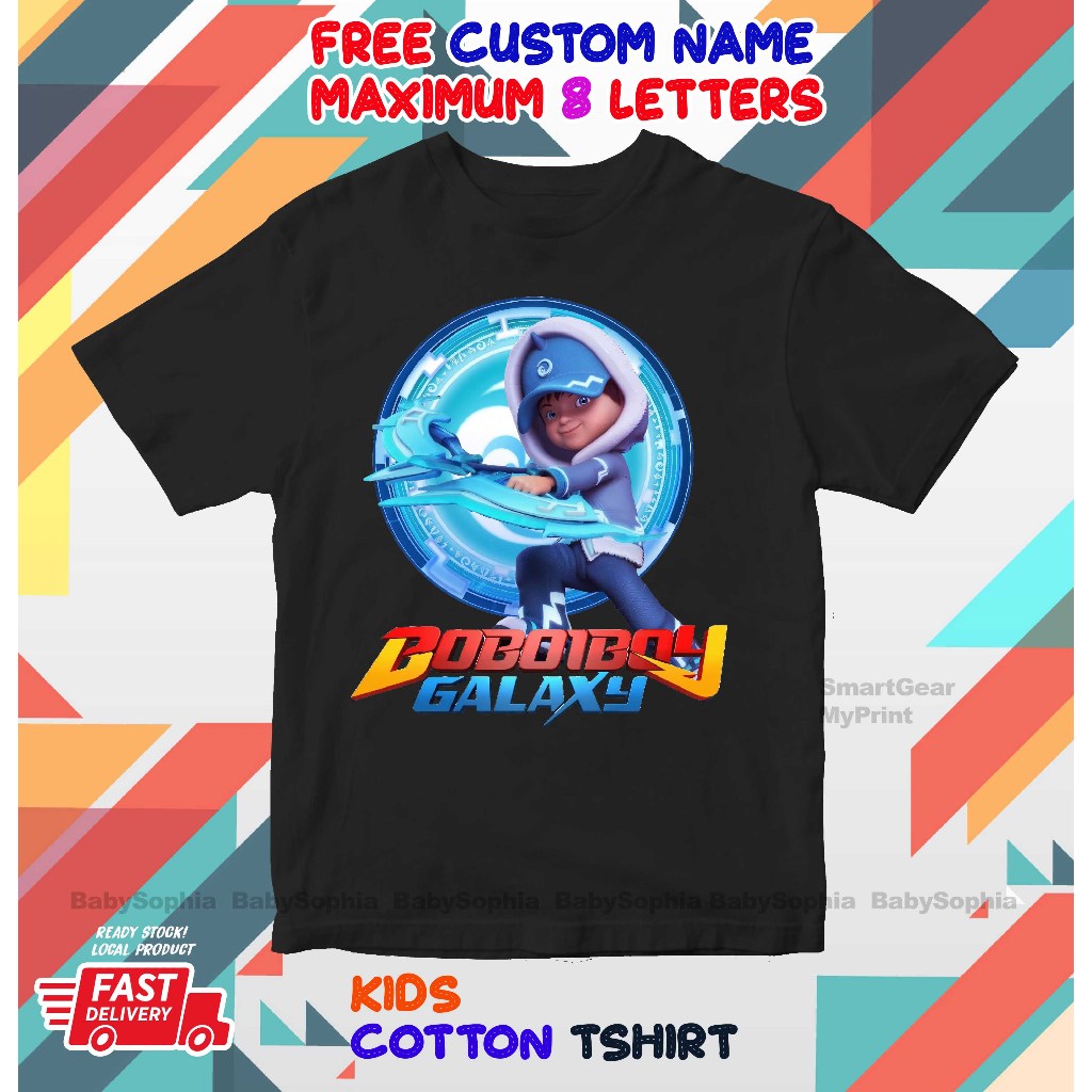 Boboiboy Ice Kids Adult Mens Cotton T-shirt Present Birthday