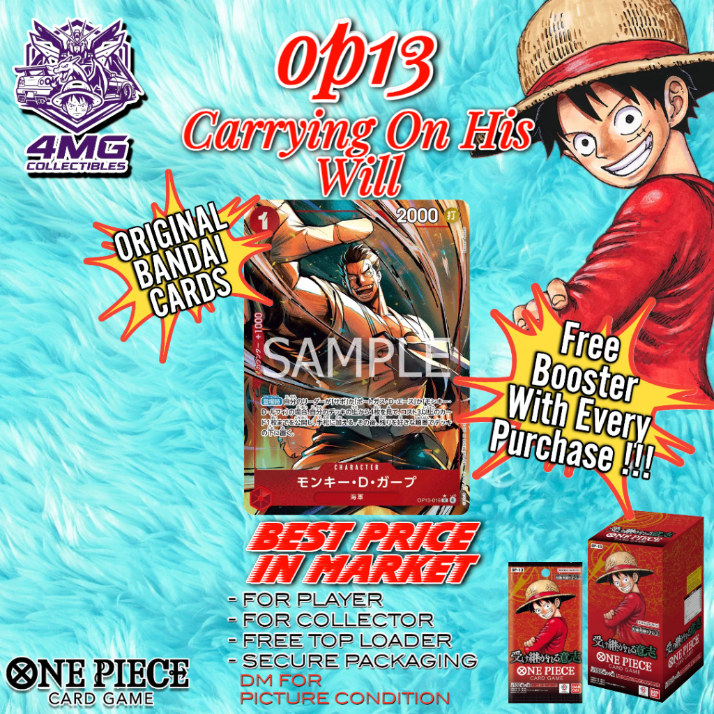 ONE PIECE CARD GAME MONKEY D GARP OP13-016 R (PAL)(OP13)(JPN)(CRYING ON HIS WILL)(ONE PIECE TCG)(RED