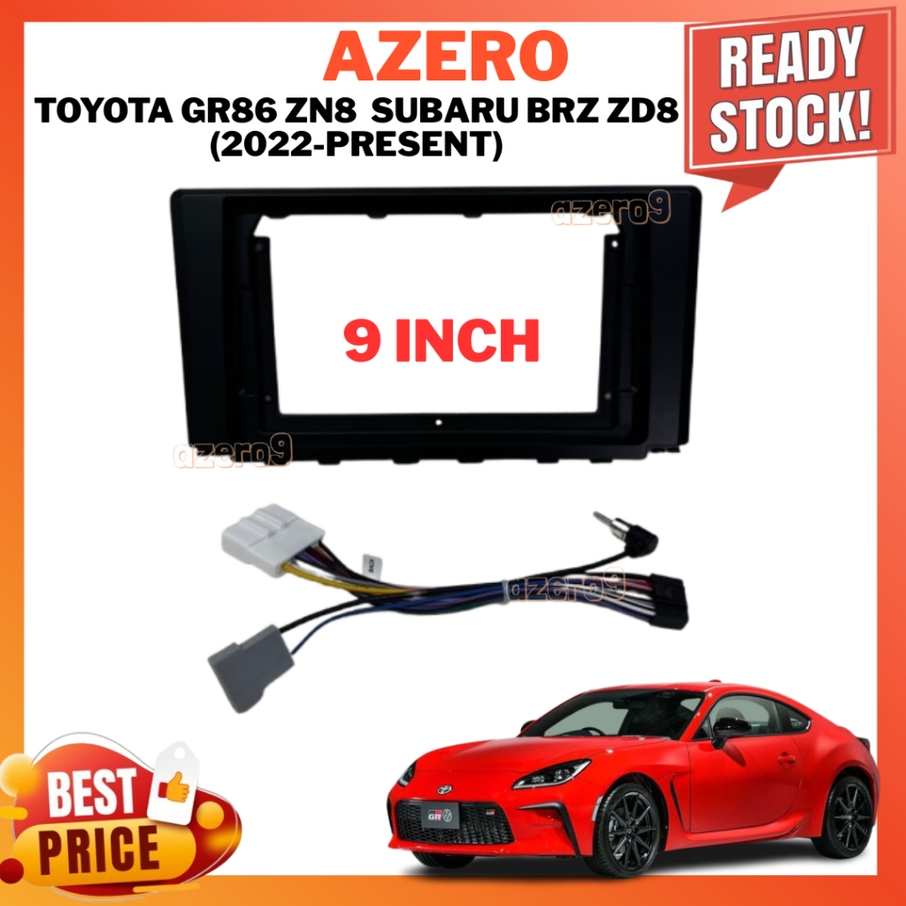 ปลอกเครื่องเล่น Android 9" Toyota GR86 ZN8 Subaru BRZ ZD8 (2022-ปัจจุบัน) (มีซ็อกเก็ต)