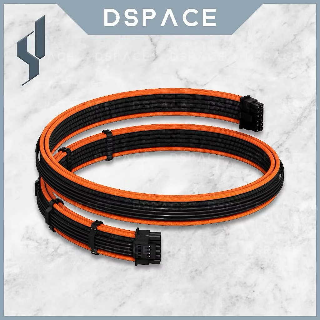 DSPACE16AWGPCIE 5.0 12VHPWR / 12V2X6 PSU สายถัก GPU 700 มม.โดยตรง PSU Power Sleeved Modular Cable 16