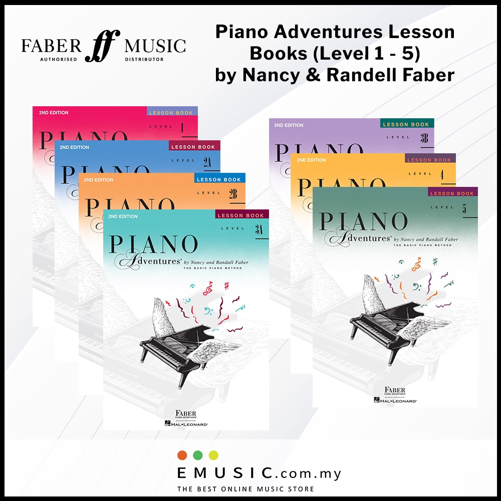 Faber Piano Adventures Hal Leonard Lesson Book รุ่นที่ 2 (ระดับ 1, 2A, 2B, 3A, 3B, 4, 5)