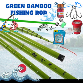 3h Green Bamboo Fishing Rod Carbon Fishing Rod Specializes in Perch, Carp and Catfish