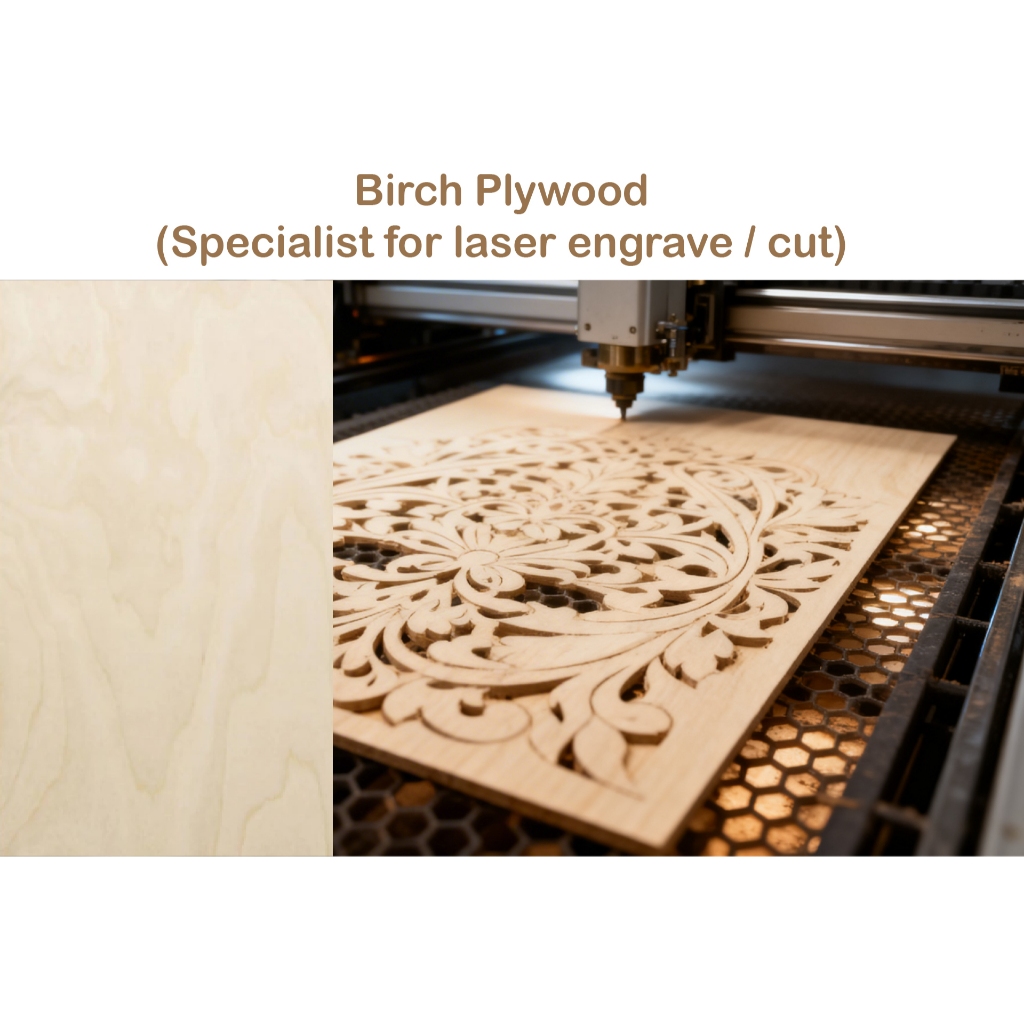 Birch Videcite 3mm 297mm x 420mm (ขนาด A3) ปรัชญาเบิร์ช saiz A3 สําหรับเลเซอร์มีผลิตภัณฑ์เลเซอร์
