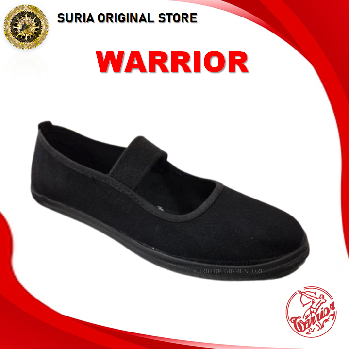 Warrior Girls Slip On Black School Shoes Kasut Sekolah Hitam Warrior Perempuan 628