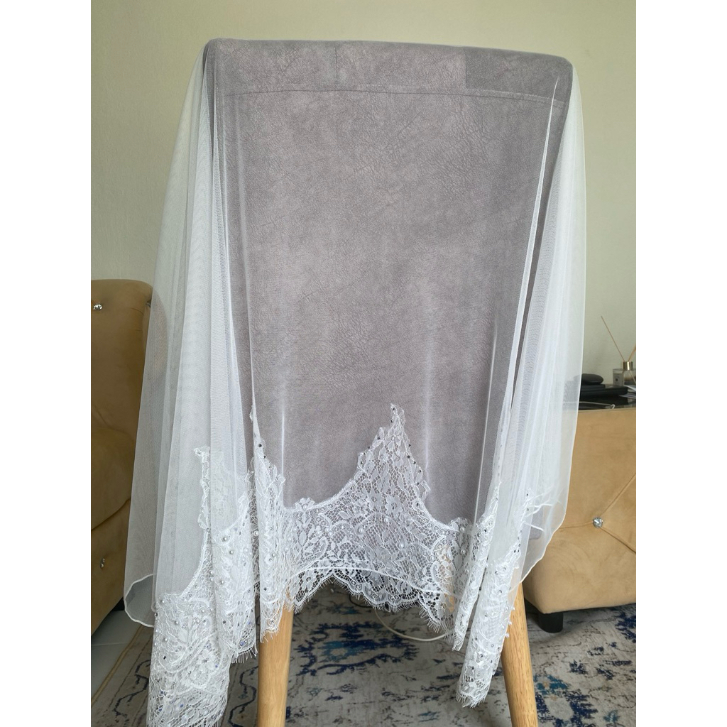 Veil Akad Nikah Veil Tunang Labuh Veil Bride Veil Lace eyelash