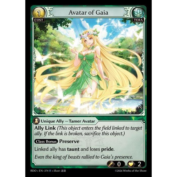 💥 Grand Archive TCG | อวตารของไกอา (R) | EN-374 การ์ดเดี่ยว RDO
