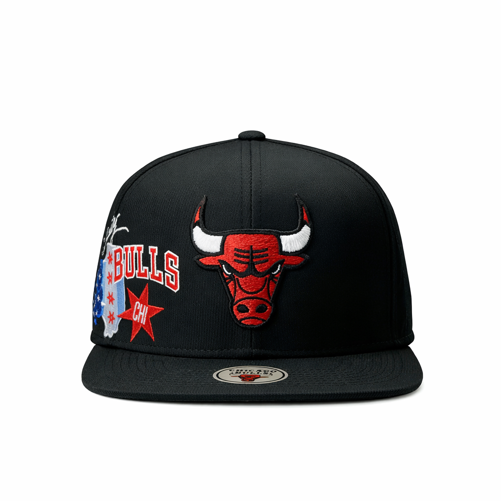 Chicago Bulls NBA Snapback Cap Dri-Fit หมวกปีกแบน โลโก้ด้านข้างขนาดใหญ่