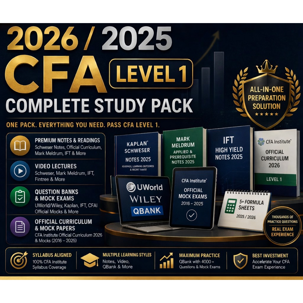 2026/5 CFA ระดับ 1 Ultra Bundle- Kaplan Schweser, IFT, UWorld Wiley, Curriculum อย่างเป็นทางการ, กระ
