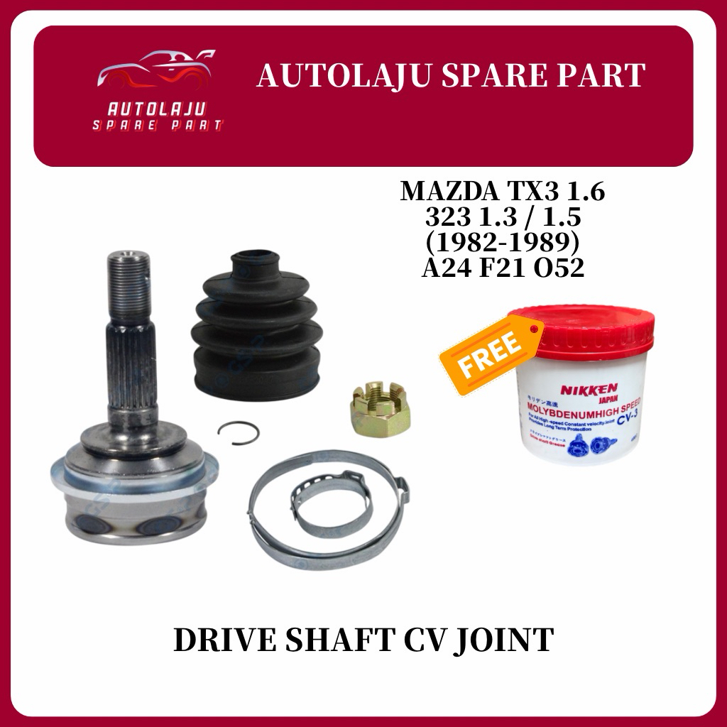 MAZDA TX3 1.6 323 1.3 / 1.5 (1982-1989) A24 F21 O52 DRIVE SHAFT CV JOINT CV JOINT พร้อม